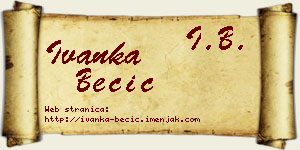 Ivanka Becić vizit kartica